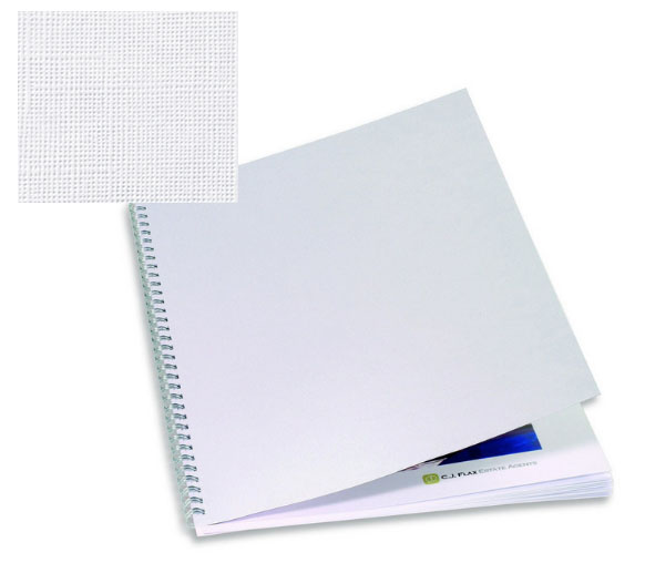 Обкладинки А4 картонні "під льон" 250 г, білі, 100 шт BINDITEK (000013951)